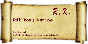 Rákosy Karina névjegykártya
